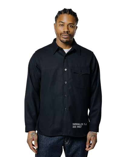 lost & found The Real McCoy's The Real McCoy's MS25102 U.S.N. Wool Blue Flannel Shirt / U.S.S. Brooklyn Navy