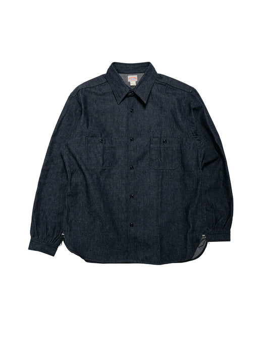 The Real McCoy's MS25103 8HU Denim Serviceman Work Shirt Indigo