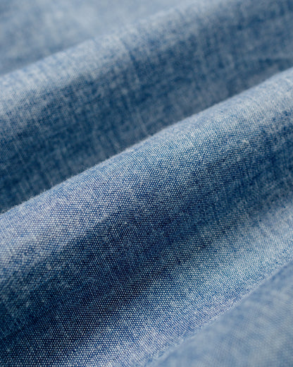 lost & found The Real McCoy's The Real McCoy's MS25104 8HU Chambray Serviceman Work Shirt Light Blue