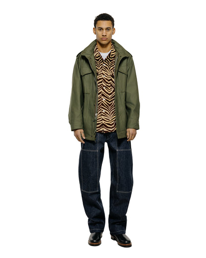 lost & found The Real McCoy's The Real McCoy's MS25108 Printed Velour Open-Collar Shirt Zebra Print