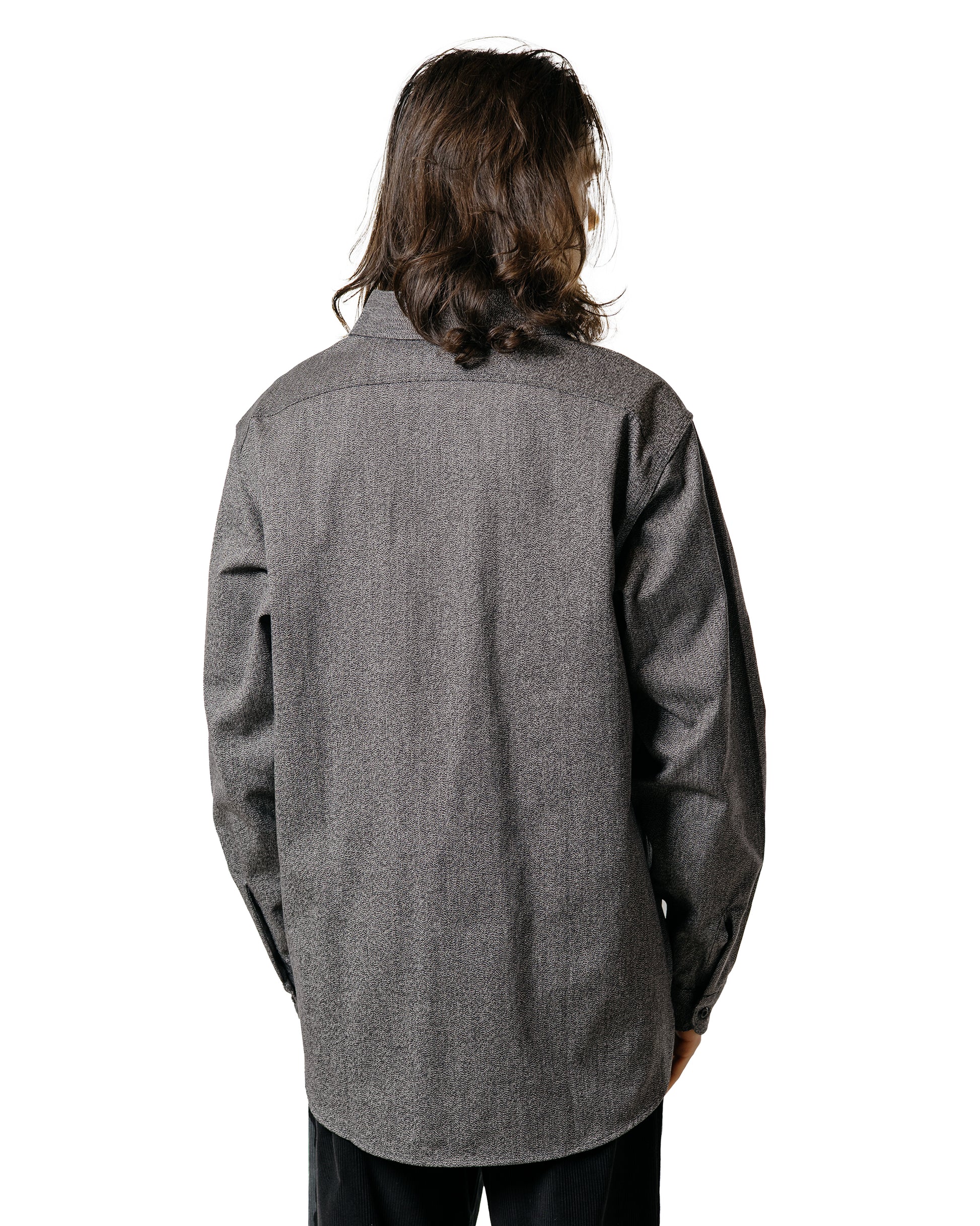 lost & found The Real McCoy's The Real McCoy's MS25109 8HU Cigarette Pocket Mock-Twist Chambray Work Shirt Black