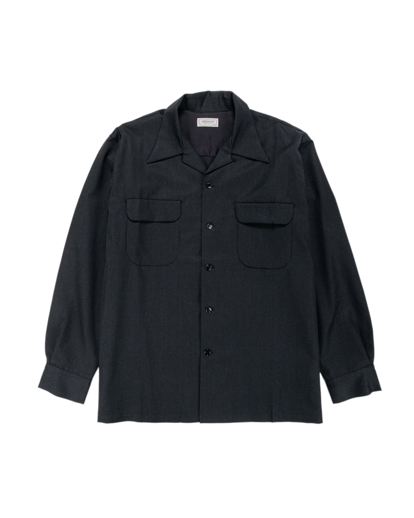 lost & found The Real McCoy's The Real McCoy's MS25110 Open-Collar Wool Shirt Charcoal