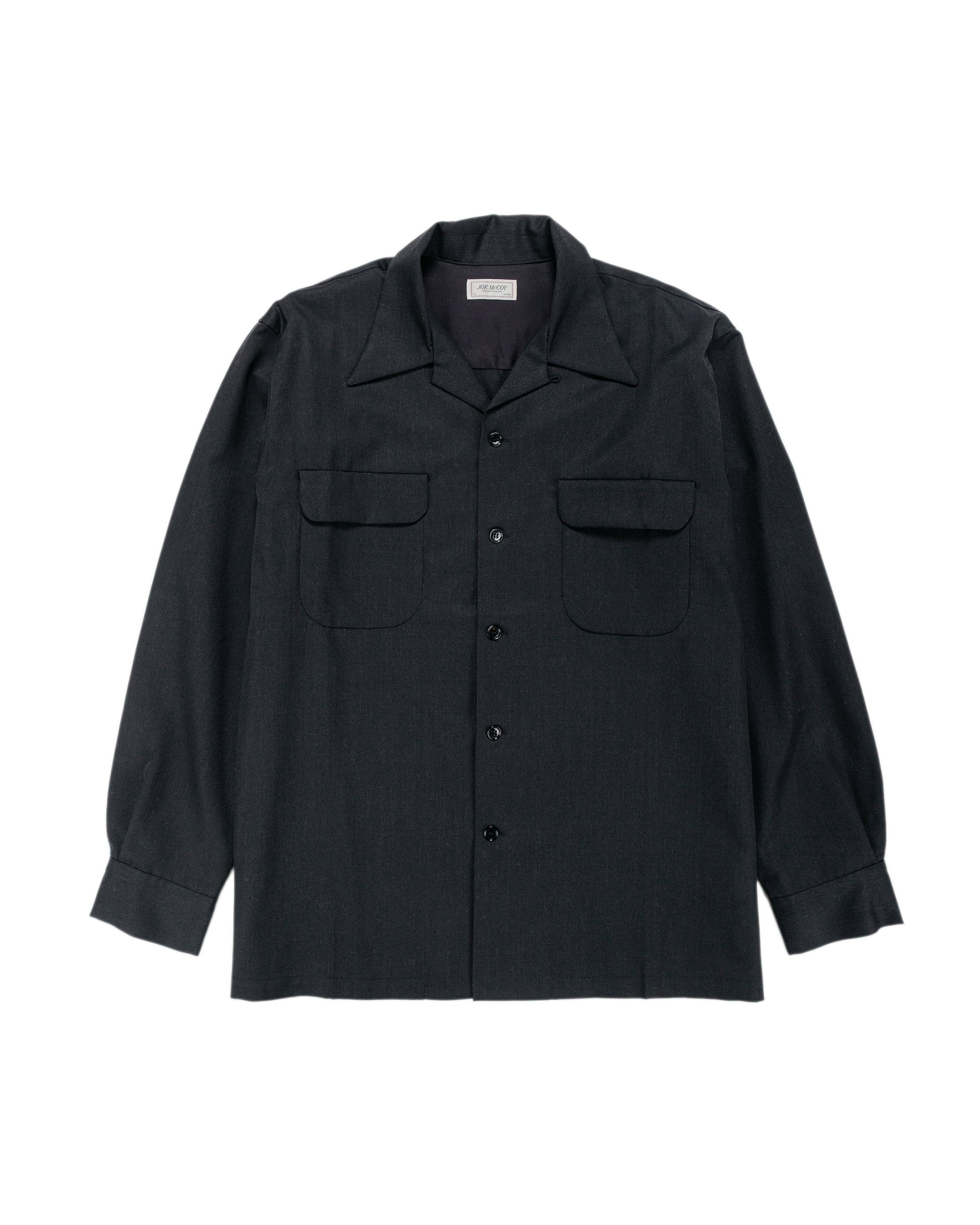 lost & found The Real McCoy's The Real McCoy's MS25110 Open-Collar Wool Shirt Charcoal