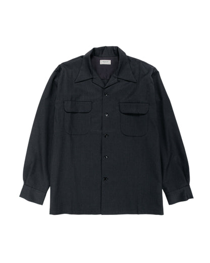 lost & found The Real McCoy's The Real McCoy's MS25110 Open-Collar Wool Shirt Charcoal