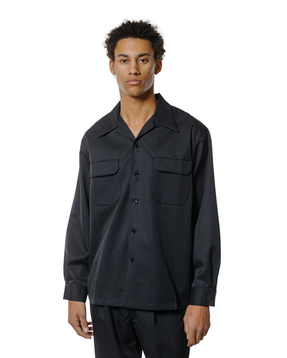 lost & found The Real McCoy's The Real McCoy's MS25110 Open-Collar Wool Shirt Charcoal