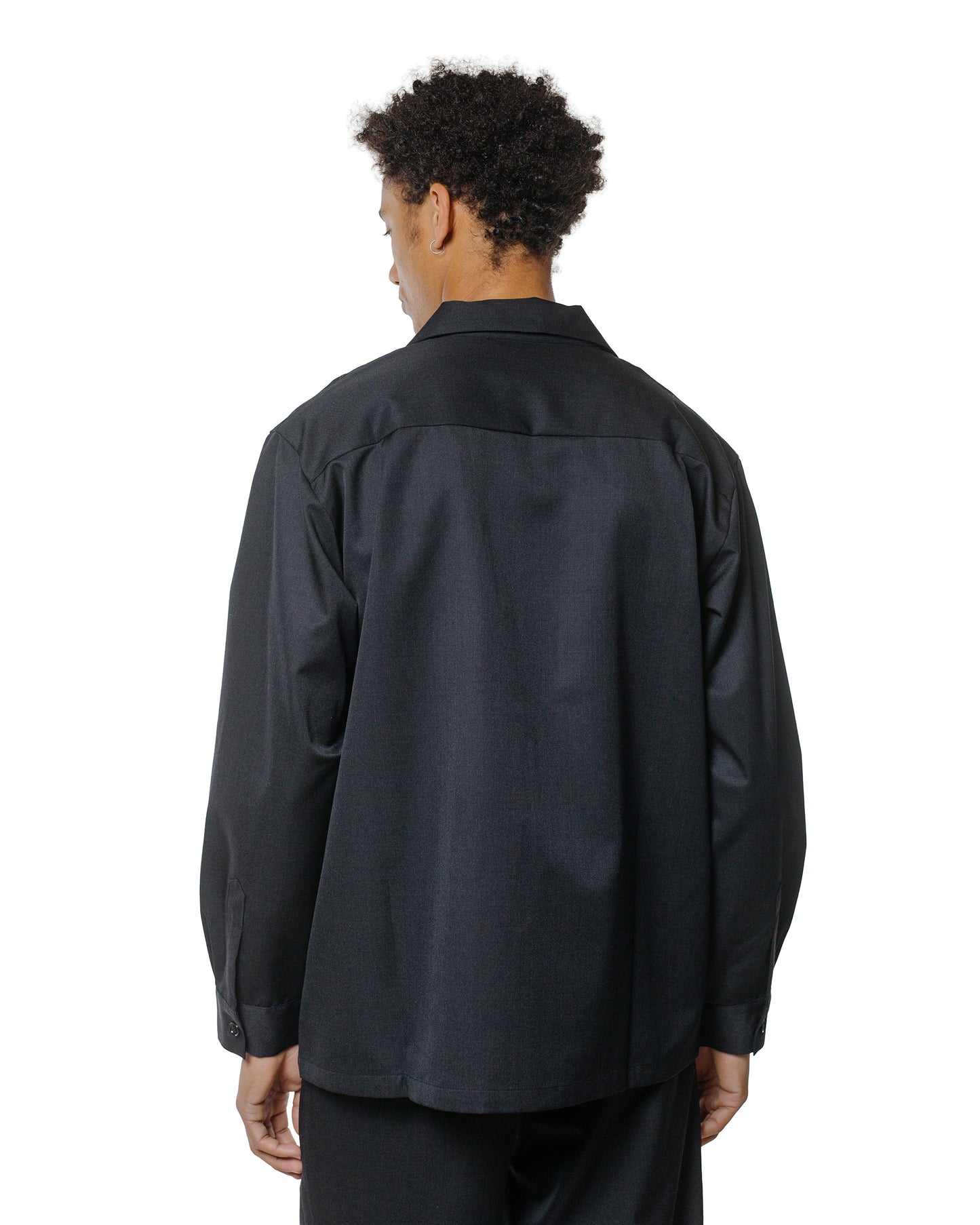 lost & found The Real McCoy's The Real McCoy's MS25110 Open-Collar Wool Shirt Charcoal