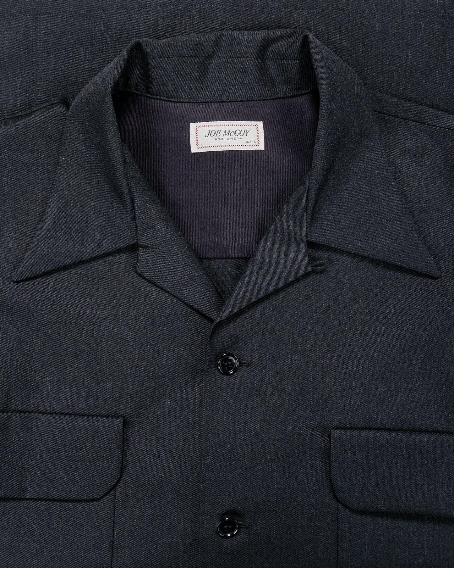 lost & found The Real McCoy's The Real McCoy's MS25110 Open-Collar Wool Shirt Charcoal