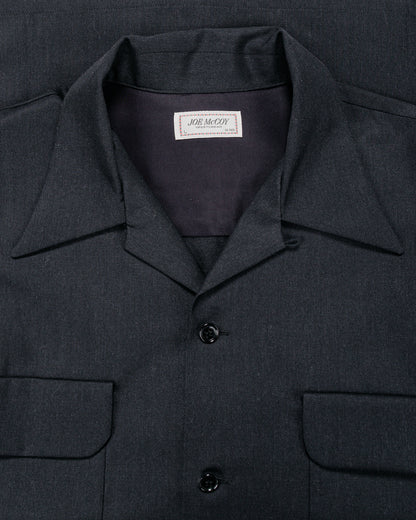 lost & found The Real McCoy's The Real McCoy's MS25110 Open-Collar Wool Shirt Charcoal