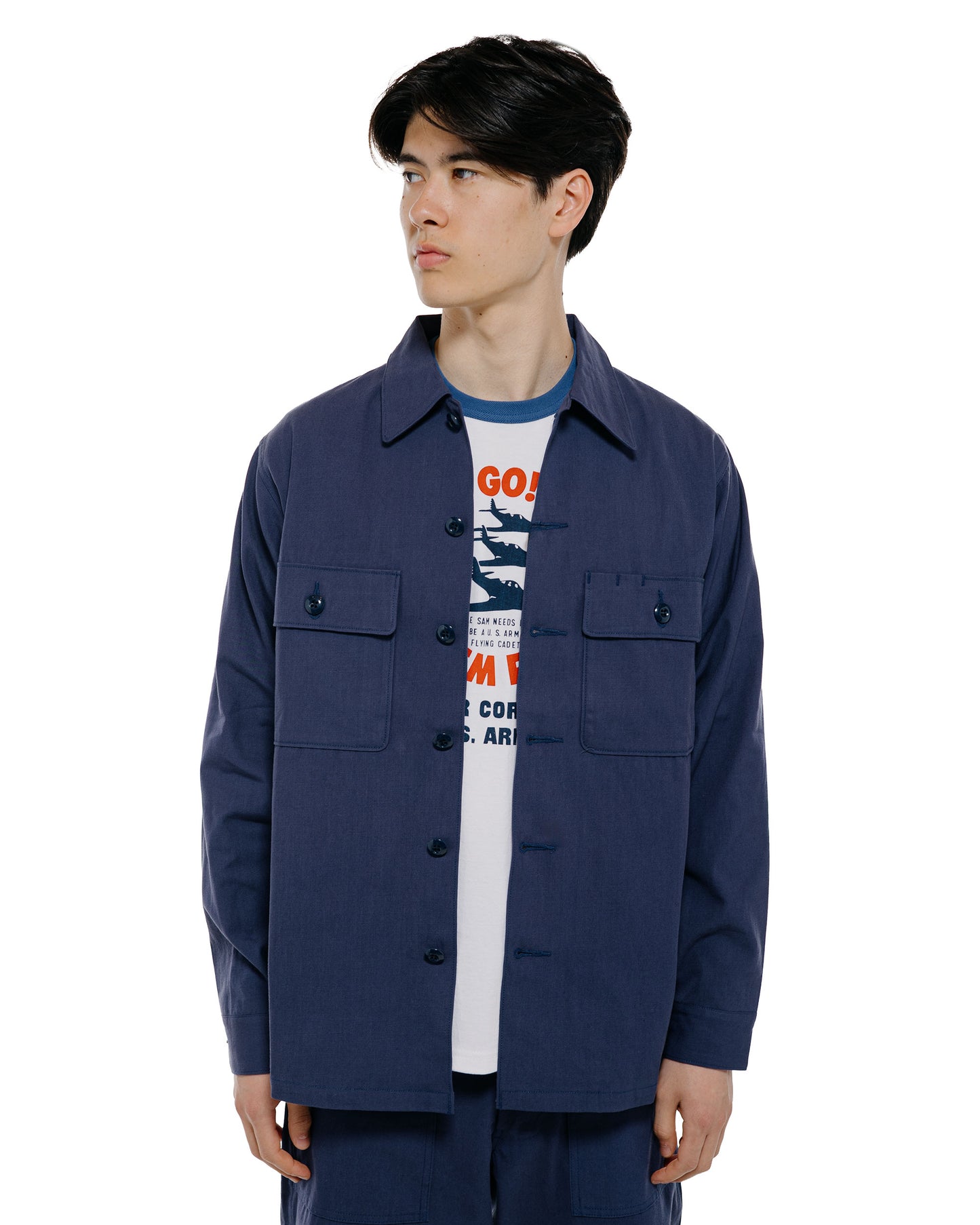 lost & found The Real McCoy's The Real McCoy's MS26003 Shirt, Man's, Missile Combat Crew Blue