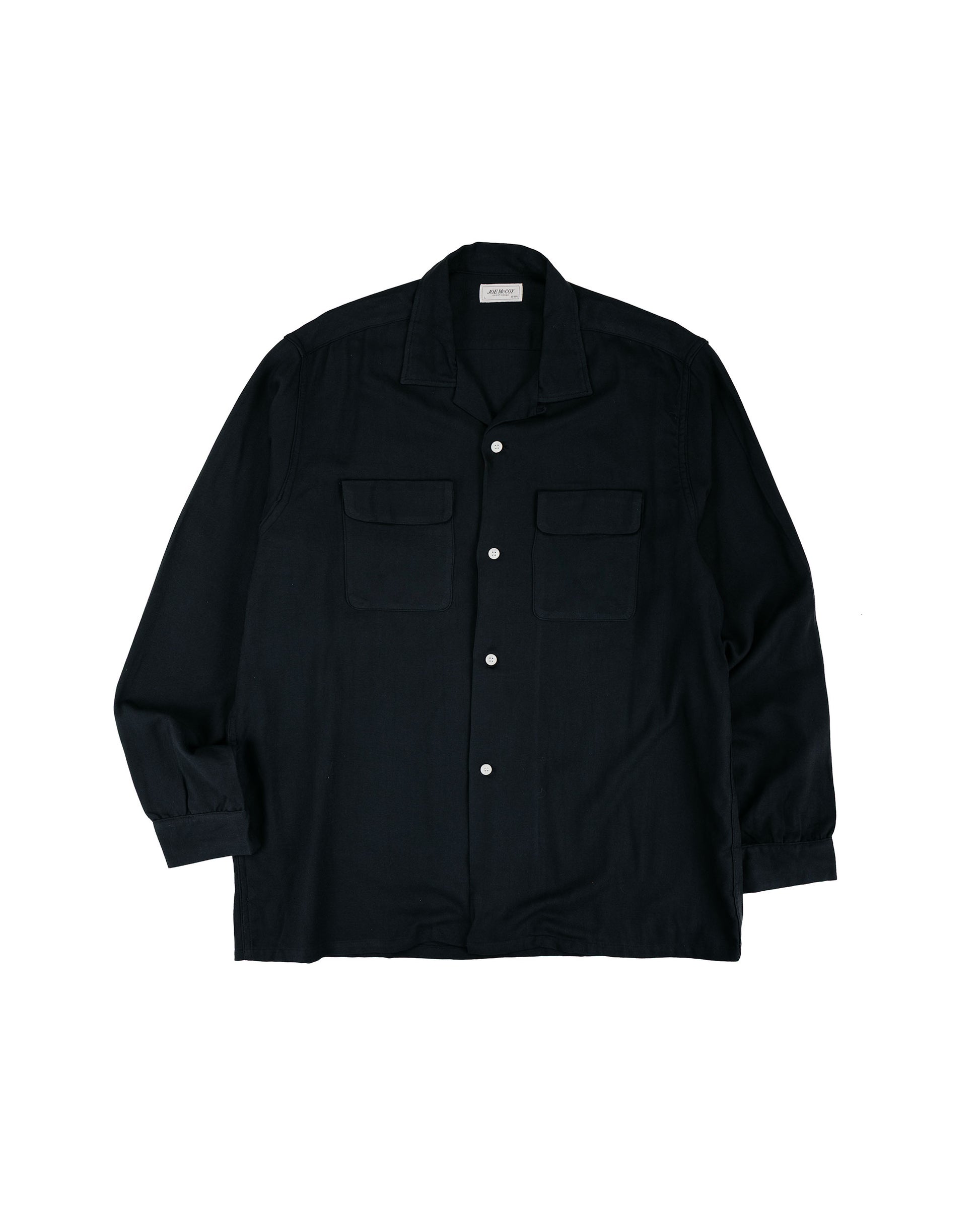 lost & found The Real McCoy's The Real McCoy's MS26008 Open Collar Rayon Shirt Black