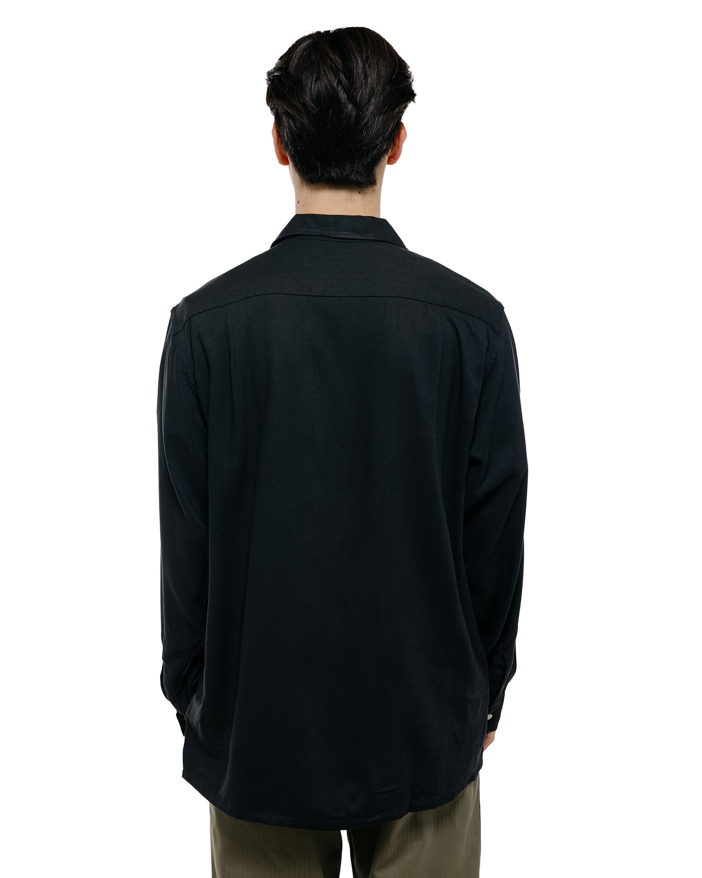 lost & found The Real McCoy's The Real McCoy's MS26008 Open Collar Rayon Shirt Black