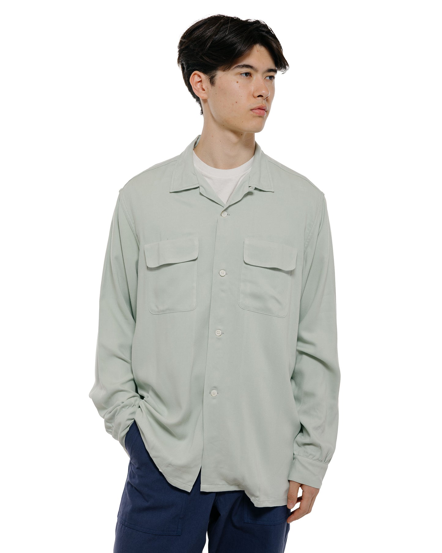 lost & found The Real McCoy's The Real McCoy's MS26008 Open Collar Rayon Shirt Mint