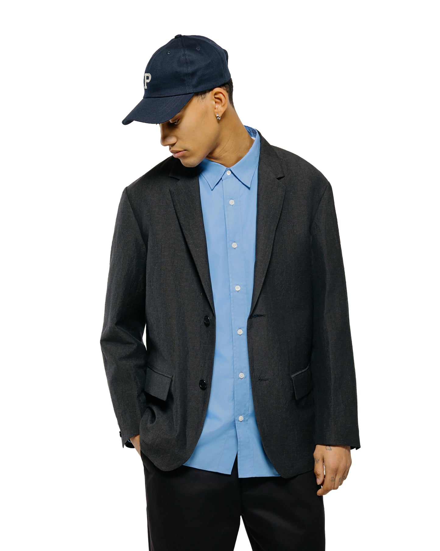 lost & found Universal Products Universal Products Wool Linen 2B Jacket Charcoal