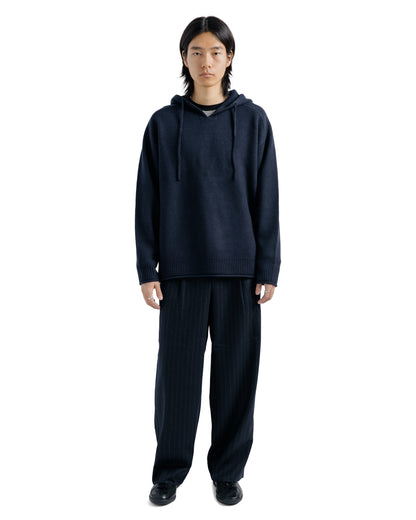 Universal Products Felted Merino Wool Hoodie Knit Navy