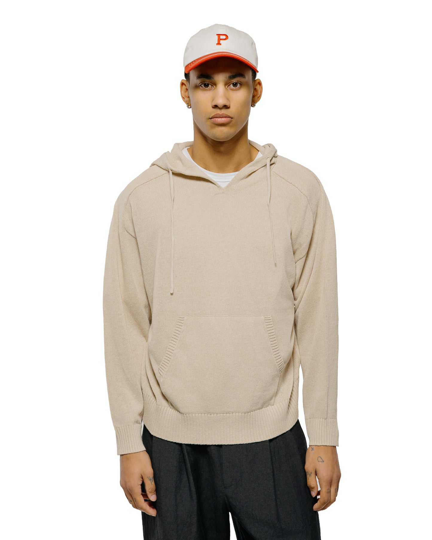 lost & found Universal Products Universal Products Linen Knit Hoodie Ecru