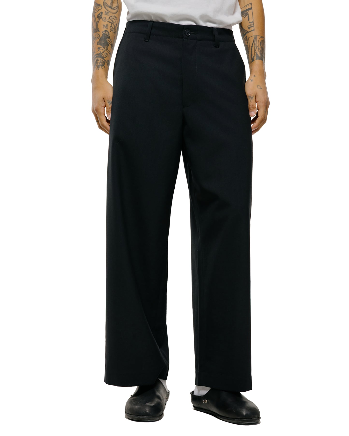 lost & found Universal Products Universal Products Summer Wool Wide Trousers Black