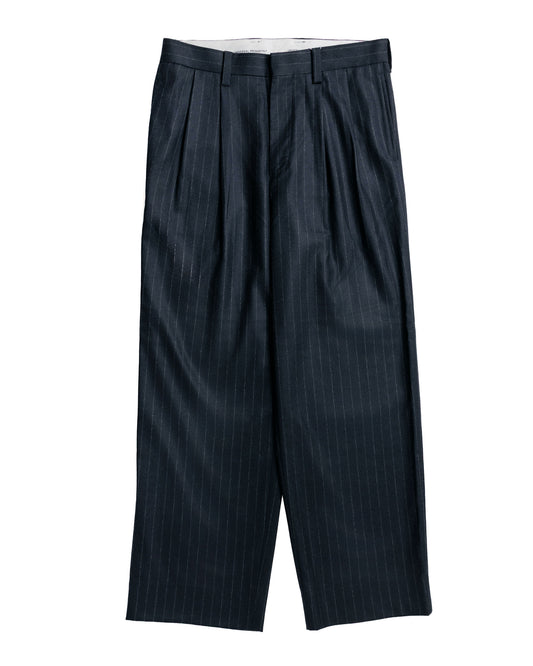 Universal Products Wool 2 Tuck Trousers Navy Stripe