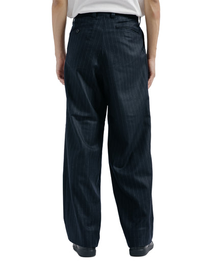 Universal Products Wool 2 Tuck Trousers Navy Stripe