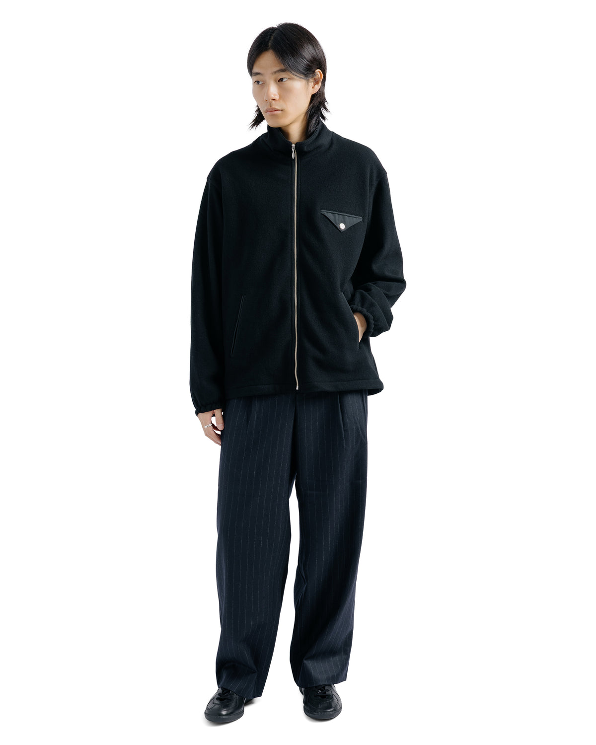 Universal Products Wool Cashmere Fleece Jacket Black