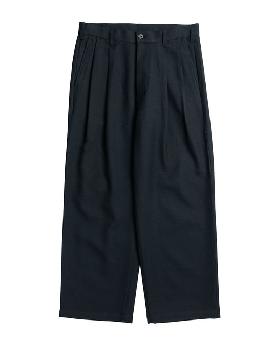 Universal Products Wool Cotton 2 Tuck Trousers Black
