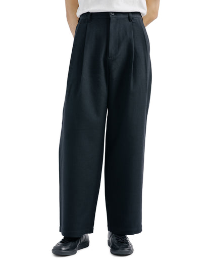 Universal Products Wool Cotton 2 Tuck Trousers Black