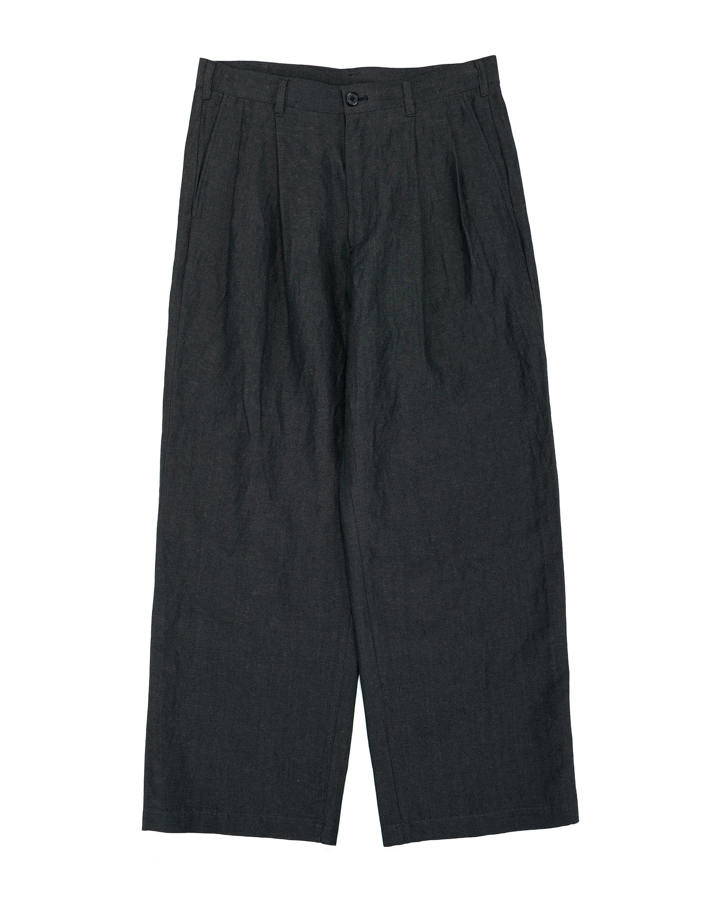 lost & found Universal Products Universal Products Wool Linen 2 Tuck Trousers Charcoal