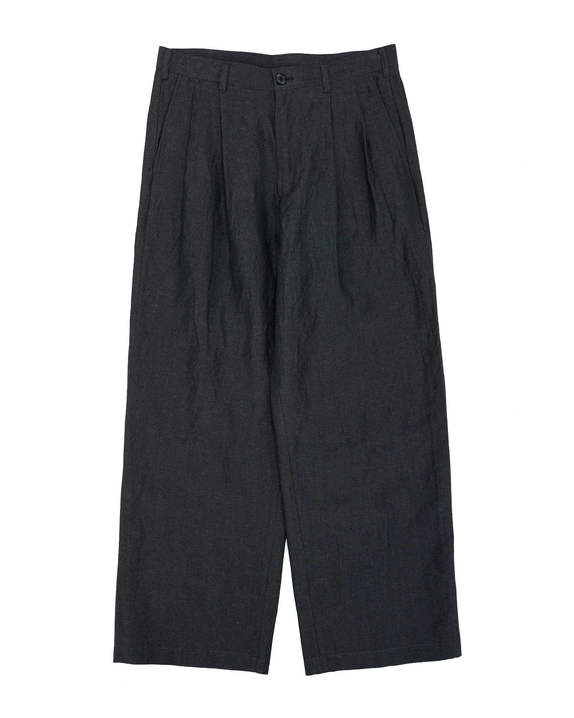 lost & found Universal Products Universal Products Wool Linen 2 Tuck Trousers Charcoal