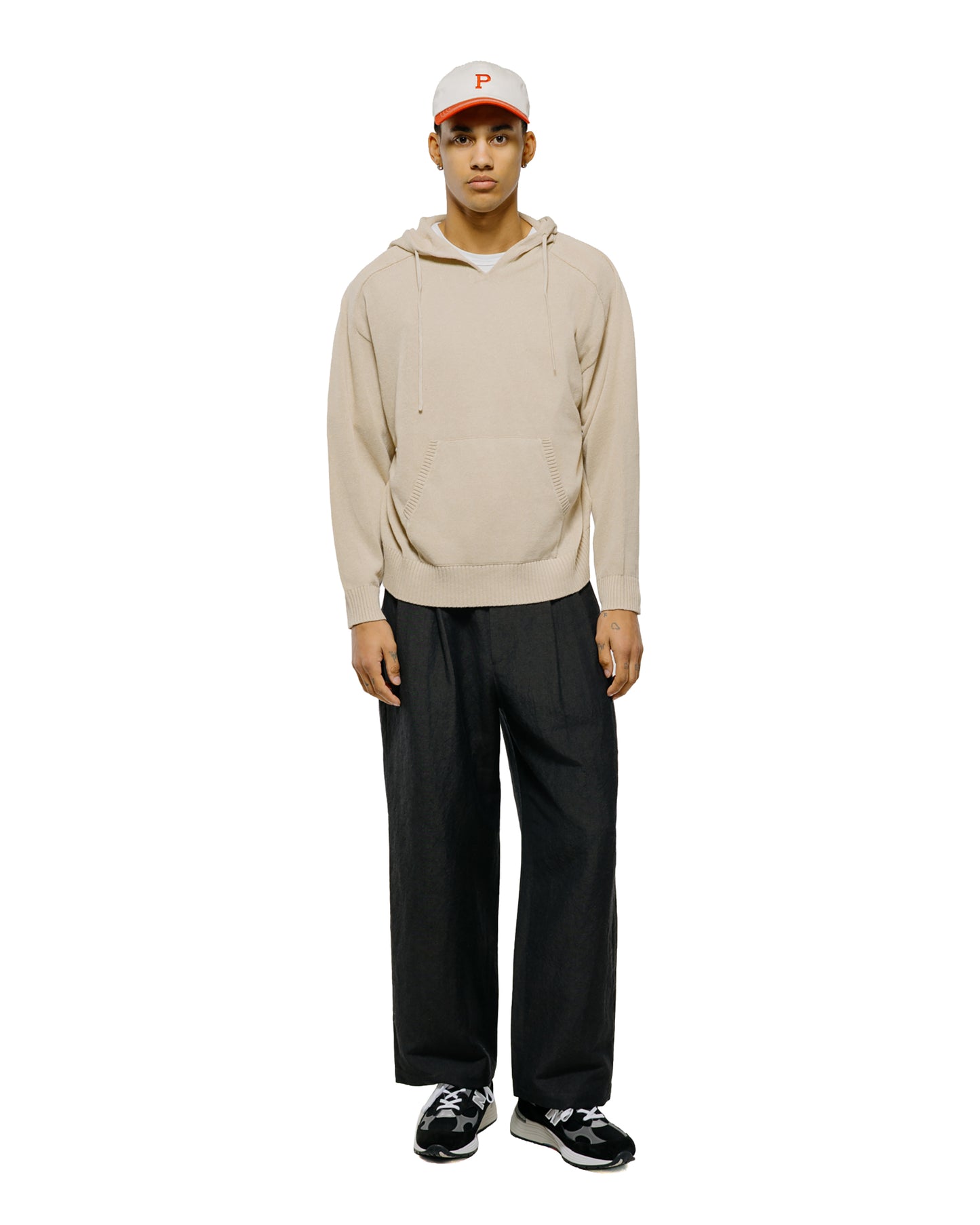 lost & found Universal Products Universal Products Wool Linen 2 Tuck Trousers Charcoal