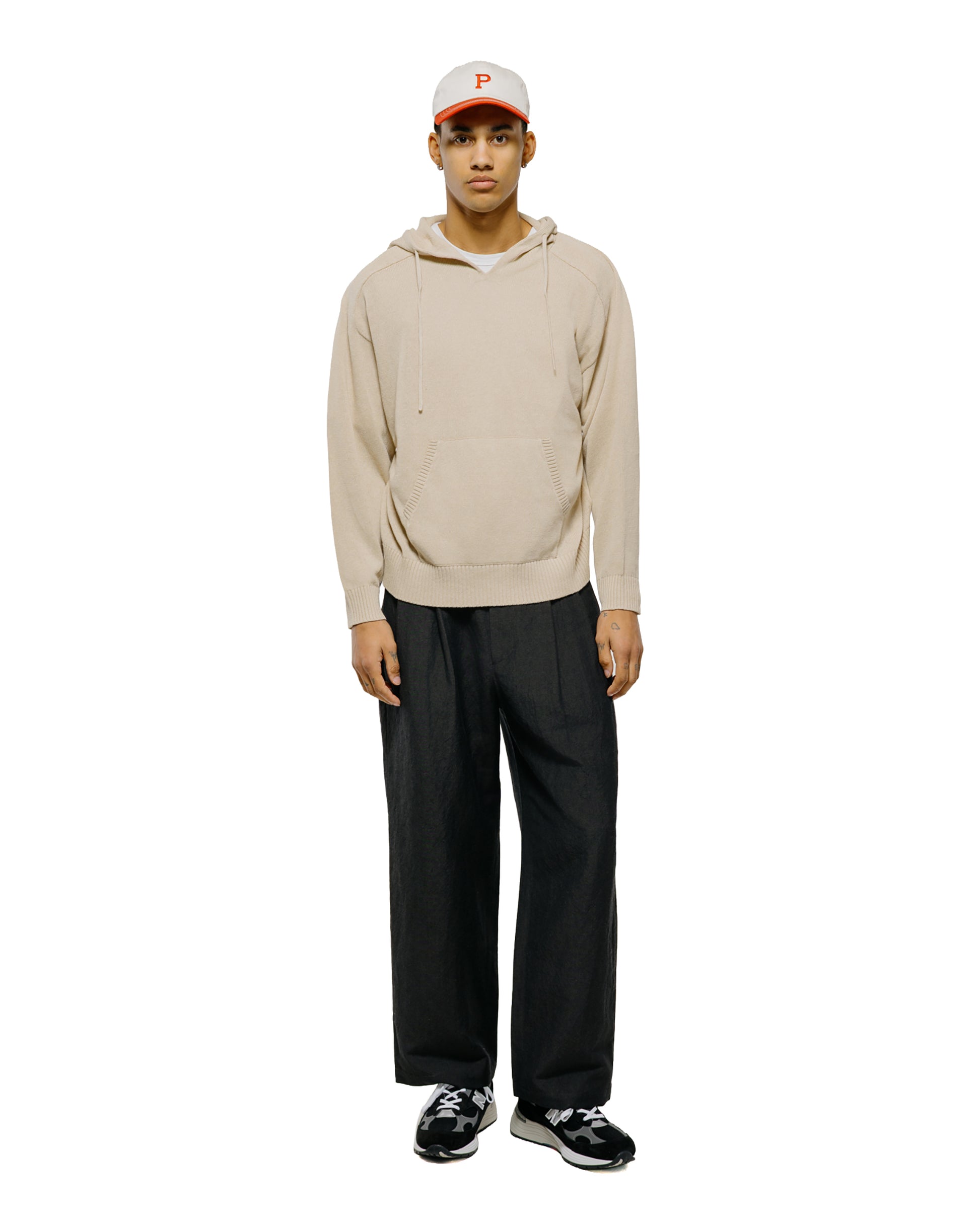lost & found Universal Products Universal Products Wool Linen 2 Tuck Trousers Charcoal