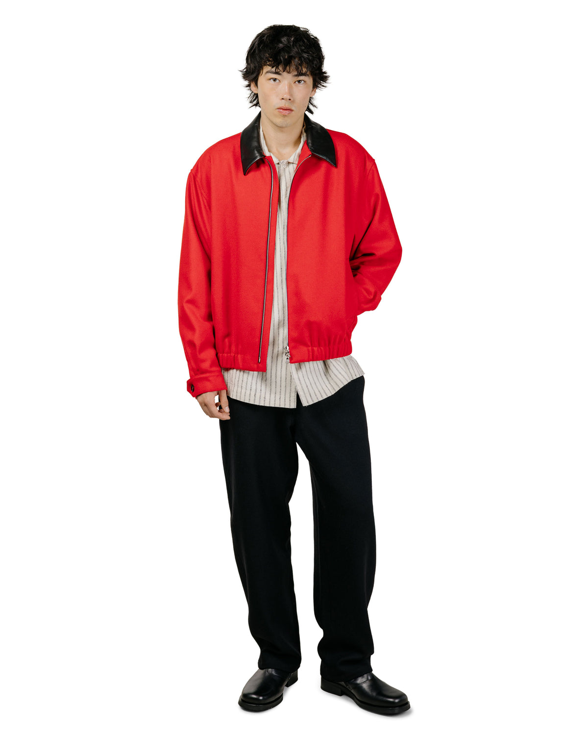 Wanze Harrington Jacket Wool Serge Black