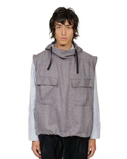 lost & found Wanze Wanze Army Smock Vest Italian Donegal Wool Purple