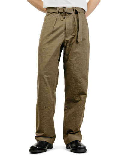 Wanze Belted Pant Dense Weave Cotton Khaki