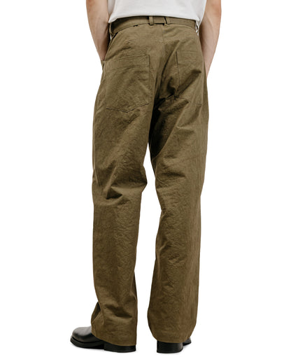 Wanze Belted Pant Dense Weave Cotton Khaki