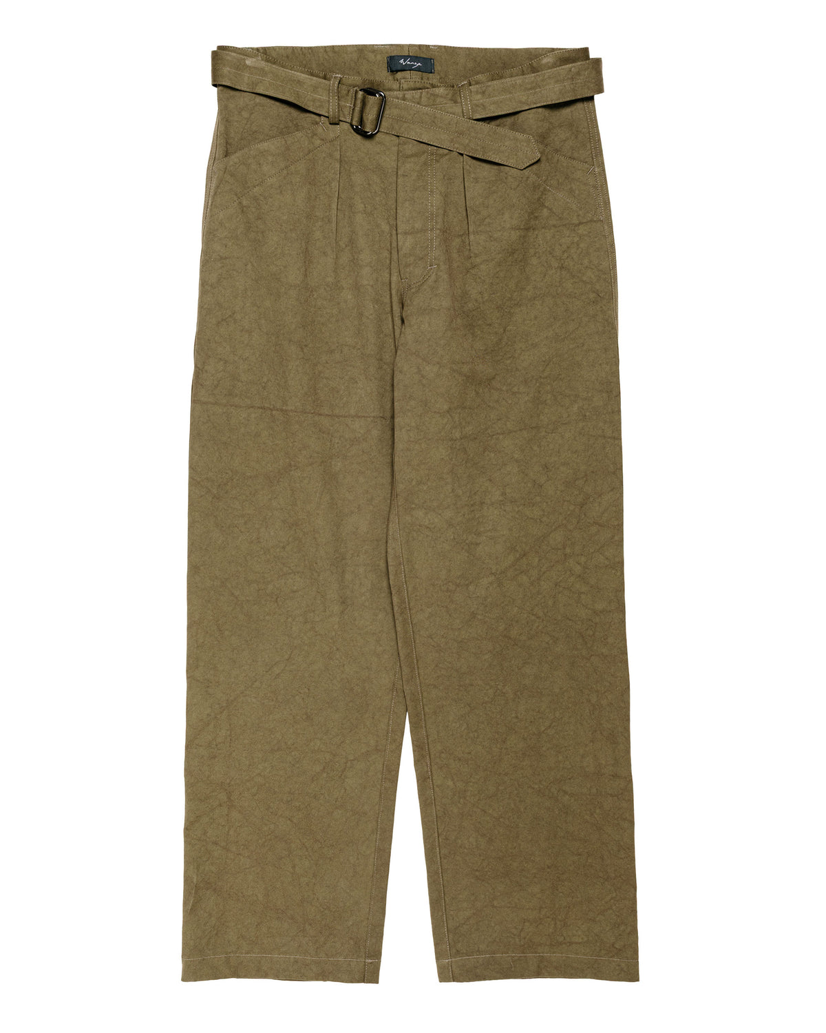 Wanze Belted Pant Dense Weave Cotton Khaki