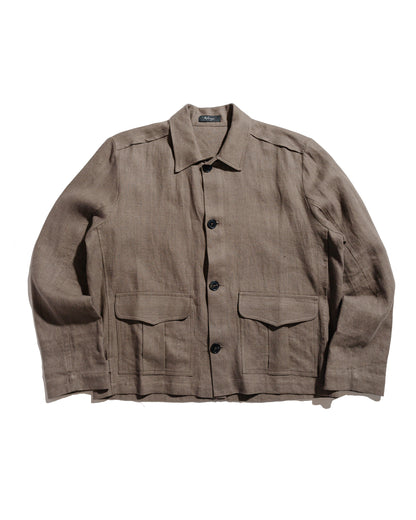 lost & found Wanze Wanze Button Up Blouson Natural Linen Taupe