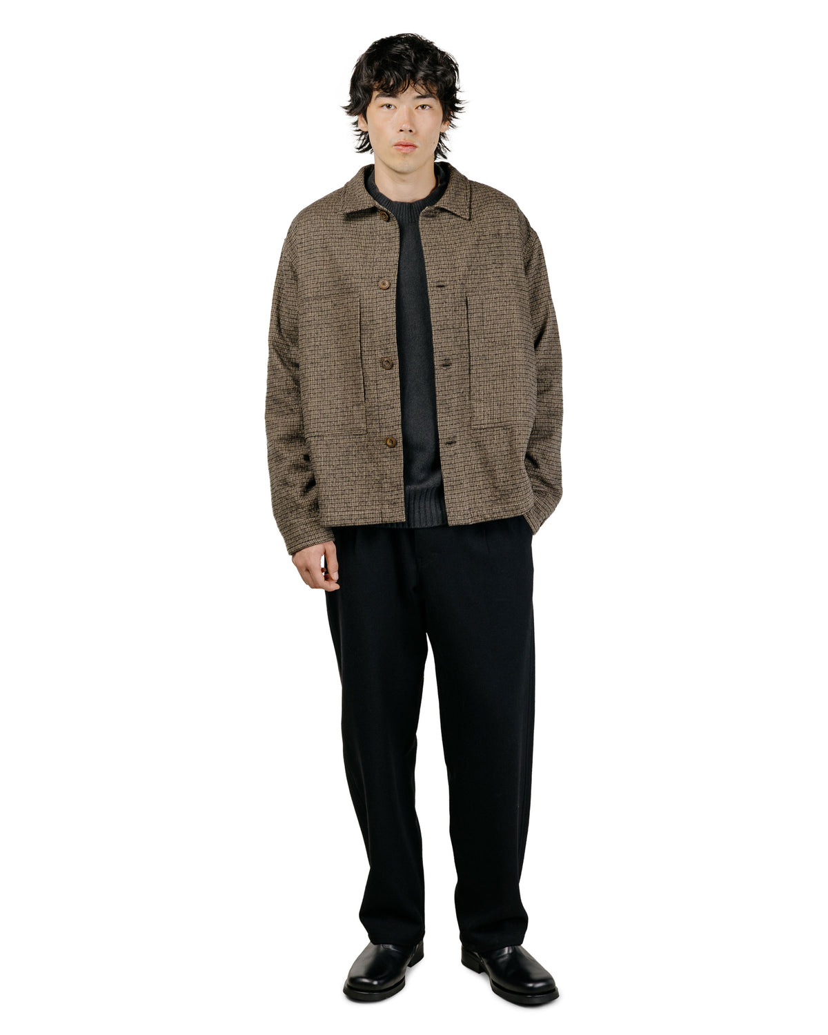 Wanze Chore Shirt Brushed Cotton Wool Plaid