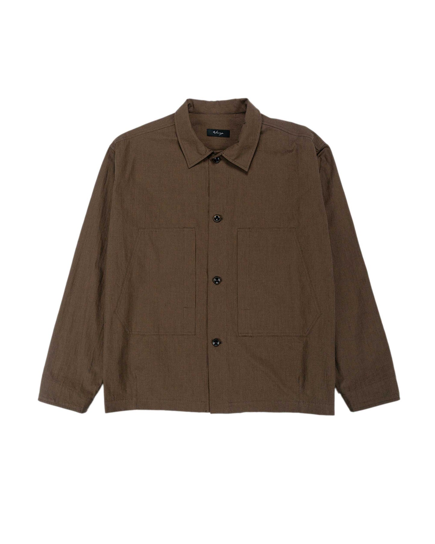 lost & found Wanze Wanze Chore Shirt Cotton Micro Houndstooth Walnut