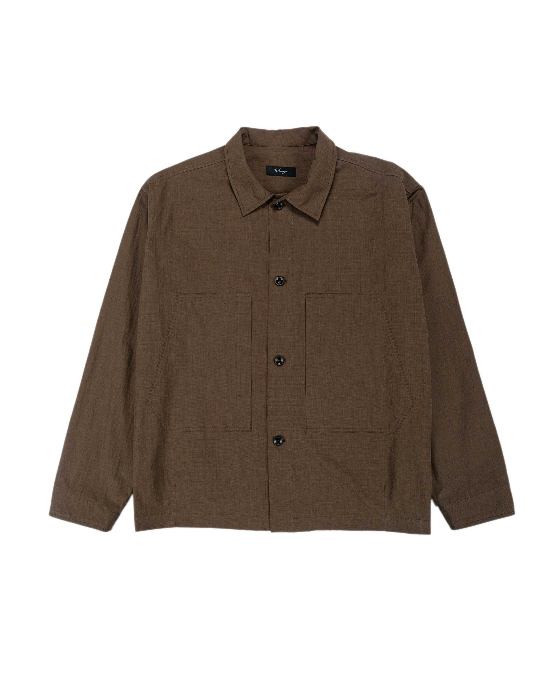 lost & found Wanze Wanze Chore Shirt Cotton Micro Houndstooth Walnut