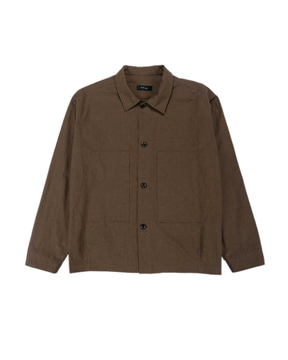 lost & found Wanze Wanze Chore Shirt Cotton Micro Houndstooth Walnut