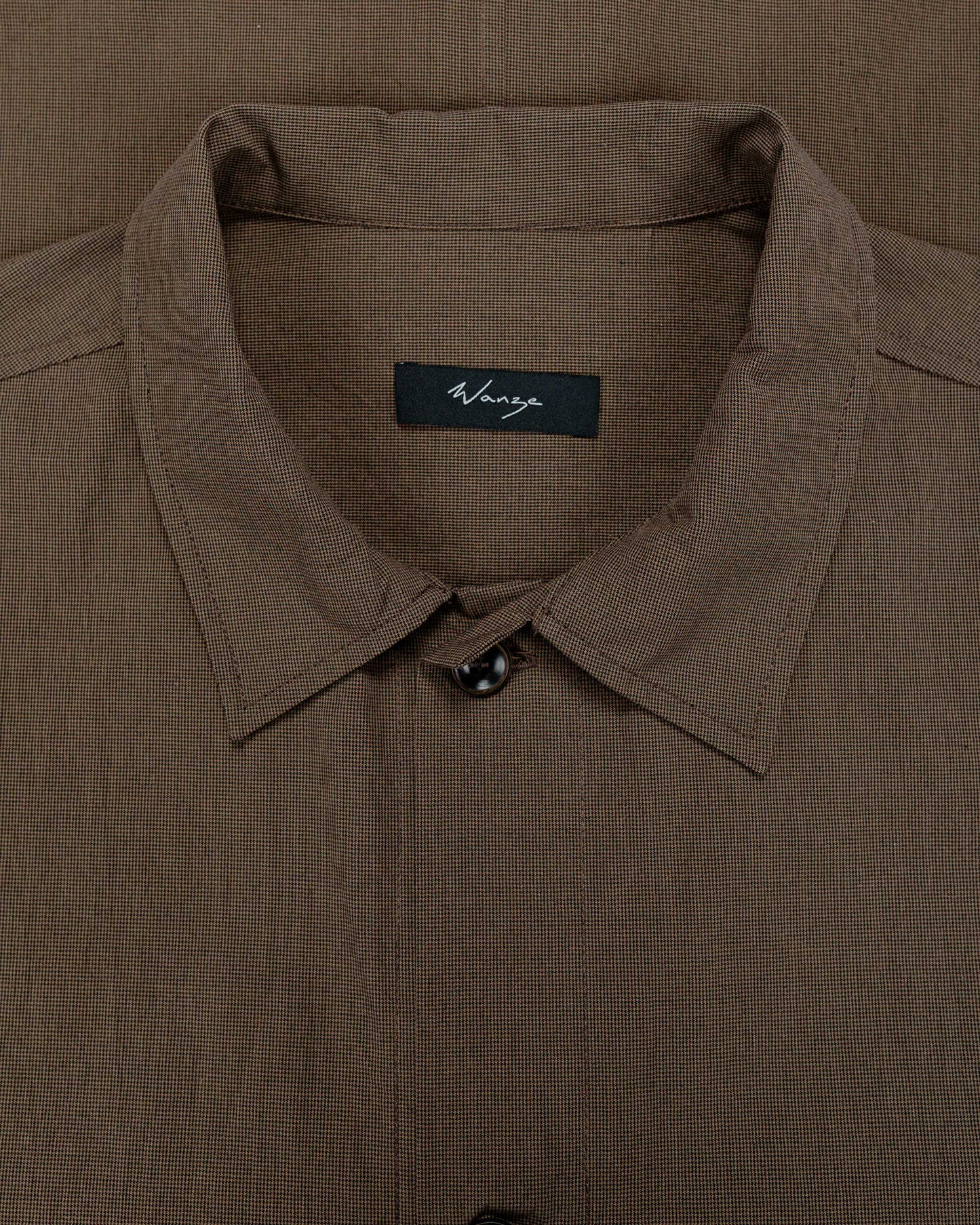 lost & found Wanze Wanze Chore Shirt Cotton Micro Houndstooth Walnut