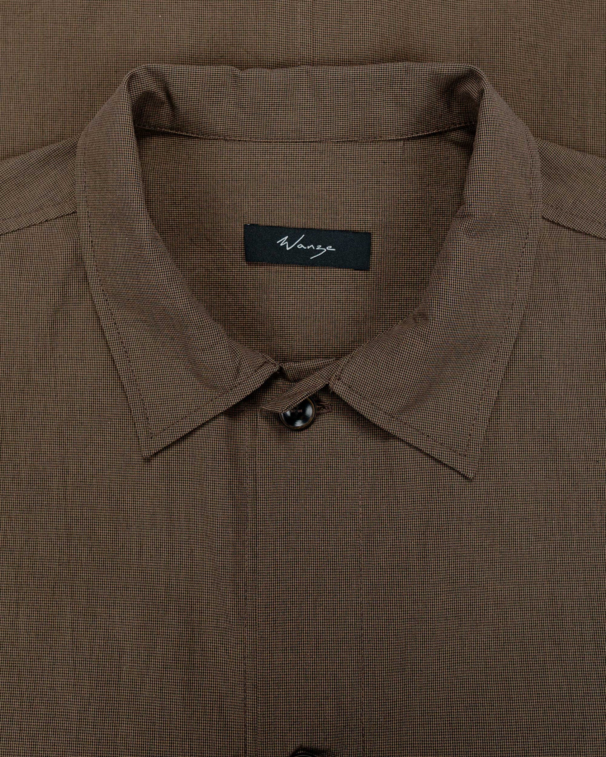 lost & found Wanze Wanze Chore Shirt Cotton Micro Houndstooth Walnut