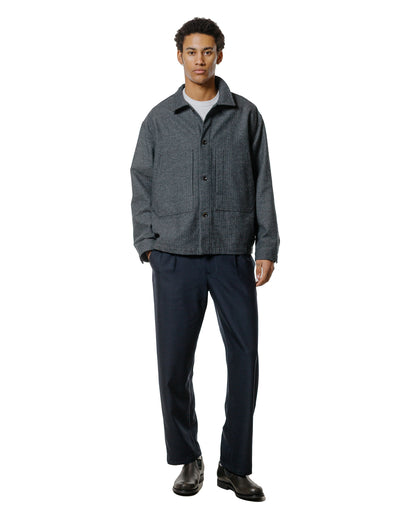 lost & found Wanze Wanze Chore Shirt Cotton Wool Herringbone Grey