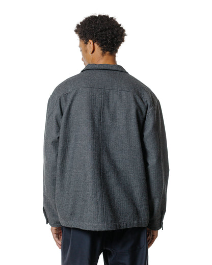 lost & found Wanze Wanze Chore Shirt Cotton Wool Herringbone Grey