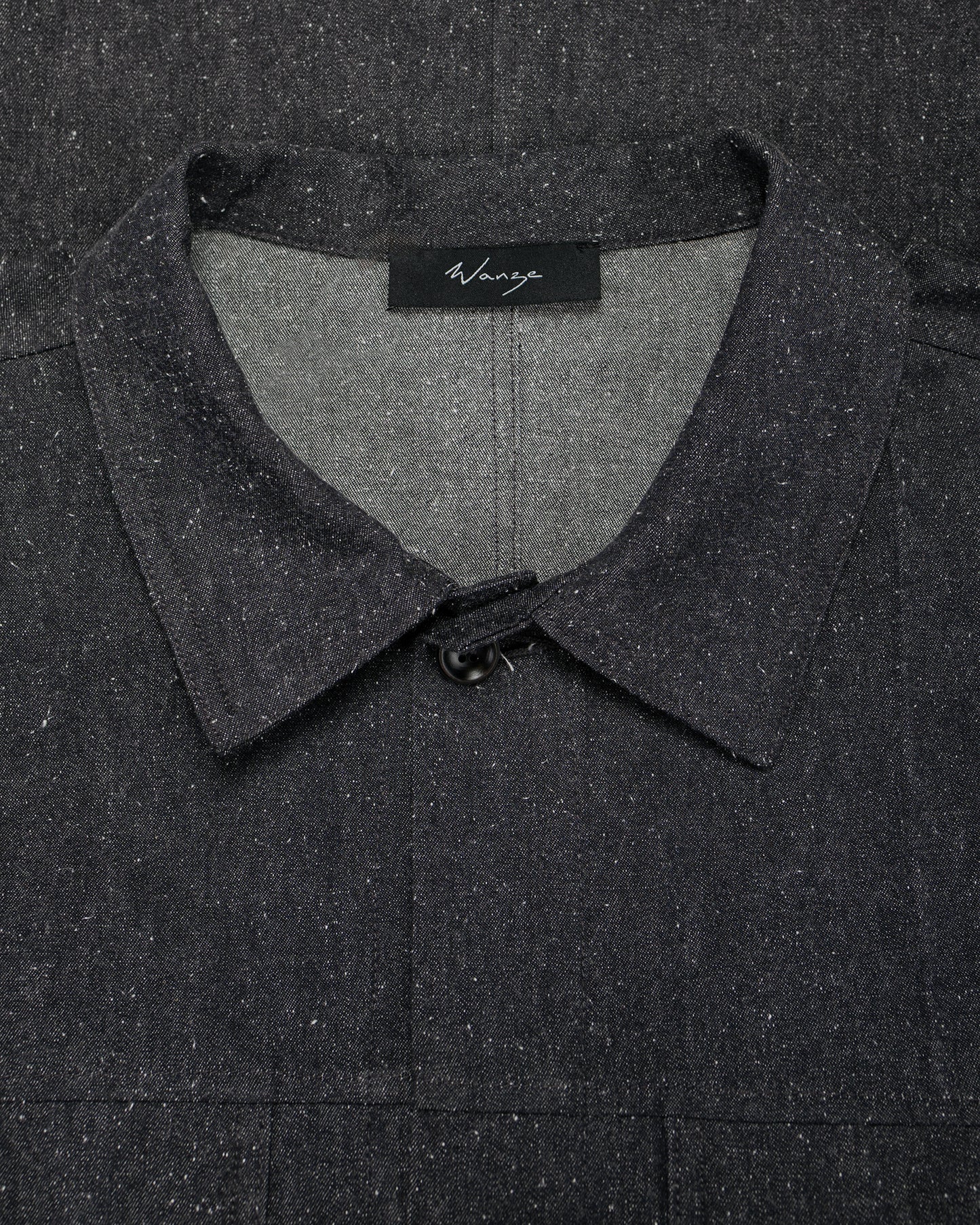lost & found Wanze Wanze Cyclist Shirt Jacket Cotton Silk Chambray Black