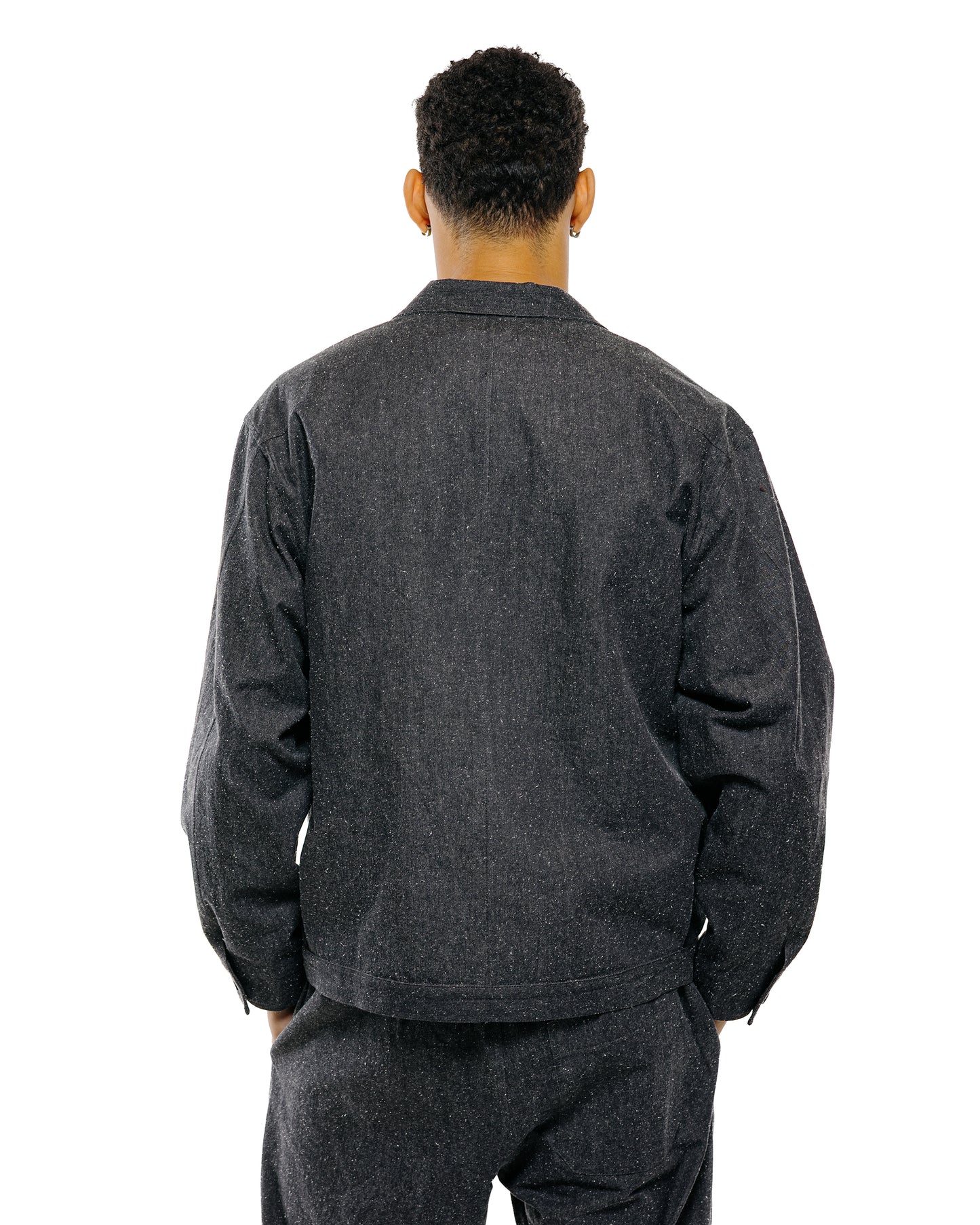 lost & found Wanze Wanze Cyclist Shirt Jacket Cotton Silk Chambray Black