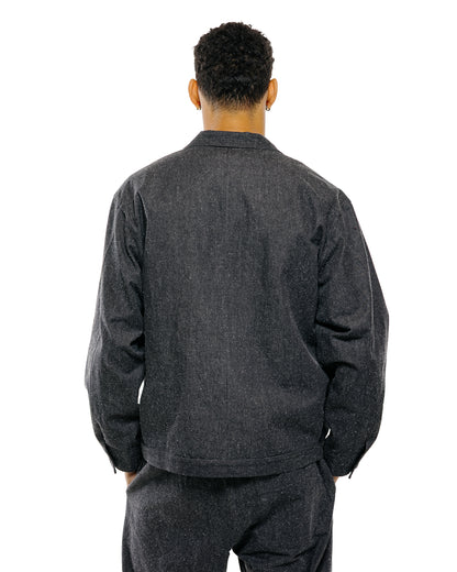lost & found Wanze Wanze Cyclist Shirt Jacket Cotton Silk Chambray Black