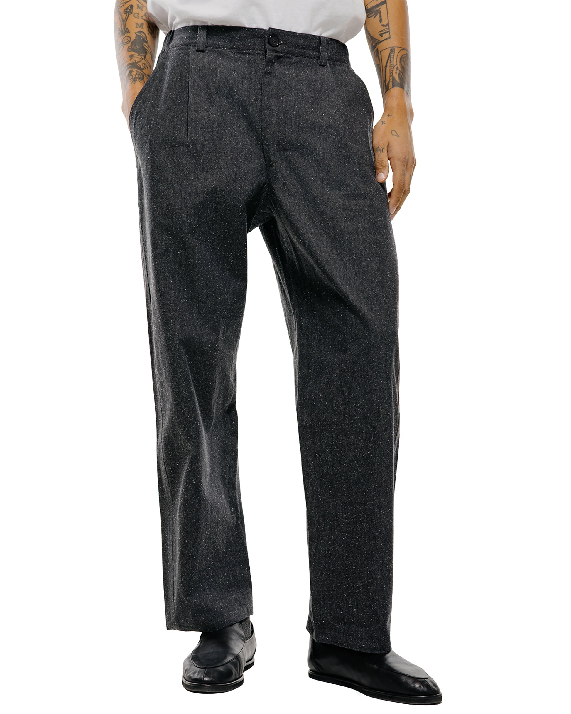 lost & found Wanze Wanze Easy Trouser Cotton Silk Chambray Black