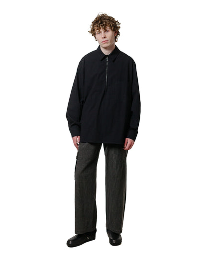 lost & found Wanze Wanze Half Zip Shirt Typewriter Cotton Black
