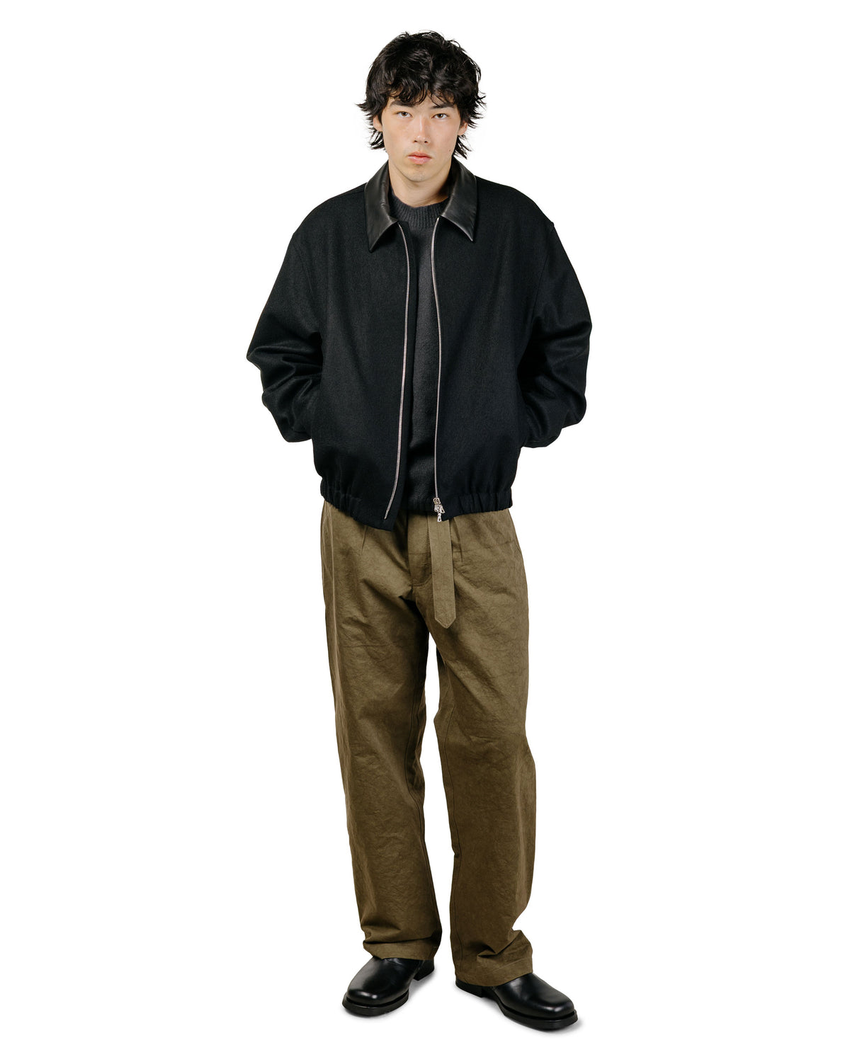 Wanze Harrington Jacket Wool Serge Black