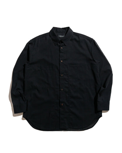 lost & found Wanze Wanze Layered Button Up Shirt Wool Voile Black